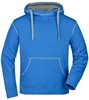 James & Nicholson JN961 Men´s Lifestyle Hoody - Cobalt/Grey-Heather - XL afbeelding