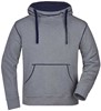 James & Nicholson JN961 Men´s Lifestyle Hoody - Grey-Melange/Navy - 3XL afbeelding