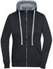 James & Nicholson JN962 Ladies´ Lifestyle Zip-Hoody - Black/Grey-Heather - S afbeelding