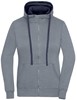 James & Nicholson JN962 Ladies´ Lifestyle Zip-Hoody - Grey-Melange/Navy - XXL afbeelding