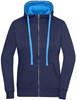 James & Nicholson JN962 Ladies´ Lifestyle Zip-Hoody - Navy/Cobalt - XXL afbeelding