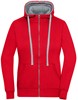James & Nicholson JN962 Ladies´ Lifestyle Zip-Hoody - Red/Grey-Heather - XXL afbeelding