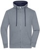 James & Nicholson JN963 Men´s Lifestyle Zip-Hoody - Grey-Melange/Navy - 3XL afbeelding