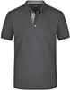 James & Nicholson JN964 Men´s Plain Polo - Graphite-(Solid)/Graphite-(Solid)/White - XL afbeelding