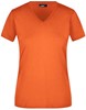 James & Nicholson JN972 Ladies´ Slim Fit V-T - Dark-Orange - S afbeelding
