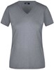 James & Nicholson JN972 Ladies´ Slim Fit V-T - Grey-Heather - S afbeelding