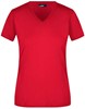 James & Nicholson JN972 Ladies´ Slim Fit V-T - Red - XL afbeelding