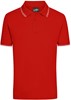 James & Nicholson JN986 Men´s Polo - Tomato/White - XL afbeelding
