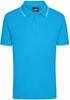 James & Nicholson JN986 Men´s Polo - Turquoise/White - L afbeelding