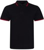 Just JP003 Stretch Tipped Polo - Black/Red - S