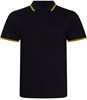 Just JP003 Stretch Tipped Polo - Black/Yellow - XL