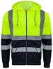 Korntex KX422 Hi-Vis Workwear Hooded Sweat-Jacket Galway - Signal Yellow/Navy - XXL