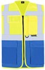 Korntex KX802 Executive Multifunctional Safety Vest Berlin - Signal Yellow/Blue - L afbeelding