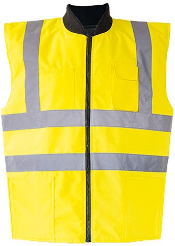 Korntex KX803 Hi-Vis Reversible Safety Bodywarmer Ural 2-in-1 - Signal Yellow - XL