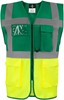 Korntex KX810 CO² Neutral Multifunctional Executive Safety Vest Hamburg - Paramedic Green/Yellow - 4XL afbeelding