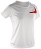 Spiro RT182F Women´s Dash Training Shirt - White/Red - XS (34) afbeelding