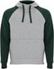 Roly RY1058 Badet Hooded Sweatshirt - Heather Grey 58/Bottle Green 56 - L afbeelding