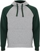 Roly RY1058 Badet Hooded Sweatshirt - Heather Grey 58/Bottle Green 56 - 3XL afbeelding