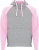 Roly RY1058 Badet Hooded Sweatshirt - Heather Grey 58/Light Pink 48 - XXL afbeelding