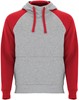 Grijs / Rode Hoodie met raglan mouwen model Badet merk Roly maat M