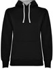 Zwarte dames Hoodie met Grijze binnenzijde capuchon en koord Urban merk Roly maat XL