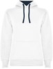 Roly RY1068 Women´s Urban Hooded Sweatshirt - White 01/Navy Blue 55 - XL afbeelding