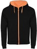 Roly RY1105 Fuji Sweat-Jacket - Black 02/Fluor Orange 223 - XL afbeelding