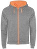 Roly RY1105 Fuji Sweat-Jacket - Heather Grey 58/Fluor Orange 223 - XXL afbeelding
