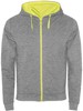 Roly RY1105 Fuji Sweat-Jacket - Heather Grey 58/Fluor Yellow 221 - S afbeelding