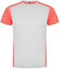 Roly RY6653 Men´s Zolder T-Shirt - White 01/Heather Fluor Coral 244 - L afbeelding