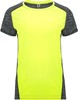 Roly RY6663 Women´s Zolder T-Shirt - Fluor Yellow 221/Heather Black 243 - L afbeelding