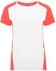 Roly RY6663 Women´s Zolder T-Shirt - White 01/Heather Fluor Coral 244 - L afbeelding
