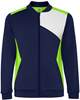 Roly RY0340 Leros Tracksuit Jacket - Lime Green 225/White 01/Navy Blue 55 - 3XL afbeelding