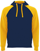 Roly RY1058 Badet Hooded Sweatshirt - Cobalt Blue 201/Golden Yellow 96 - XS afbeelding