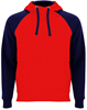 Roly RY1058 Badet Hooded Sweatshirt - Red 60/Navy Blue 55 - 3XL afbeelding