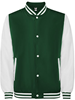 Roly RY6440 California Varsity Jacket - Bottle Green 56/White 01 - 3XL afbeelding