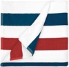 The One Towelling TH1090 Beach Towel Stripe - Navy Blue/Red/White - 90 x 190 cm afbeelding